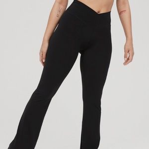 Aerie High Rise Crossover Flare Leggings